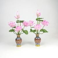 ราคา แจกันเบญจรงค์ขนาดเล็ก ประดับดอกบัวหลวงประดิษฐ์ ขนาดมินิ สีชมพูสวยๆ แพคคู่ (1761516243)