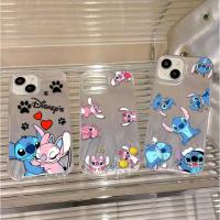 ราคา สําหรับiPhone 16E 16 Pro Max 15 14 Plus 13 12 Mini XS 11 Pro Max X XR Feather Textureน่ารักStitch Matte Hard Cover (46553445855)