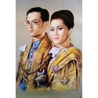 ราคา โปสเตอร์ รูปวาด ในหลวง ราชินี รัชกาลที่ 9 King Bhumibol Queen Sirikit Thailand POSTER 24”x35” Painting Siam V3 (2156350760)