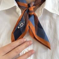 ราคา พร้อมส่ง หายาก ผ้าพันคอ ผ้าเช็ดหน้าวิเวียน Vivienne Westwood สก็อตส้มน้ำเงิน มีถุงกระดาษให้ทุกผืน (29935295985)