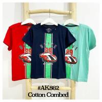 ราคา เสื้อยืดเด็กผู้ชาย เสื้อผ้าเด็ก ท็อปส์ซูเด็ก เสื้อผ้าทุกวัน Klambi dolan AK862 1-7 ปี (3019415548)