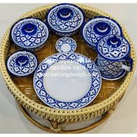 ราคา ถูกมาก ชุดขันโตก16นิ้ว ชุดถ้วย ชาม อาหาร จาน แก้ว ลายคราม ยกชุดตามรูป ชุดสำรับ ชุดทำบุญ ชุดถวายพระ ชุดถ้วยข้าว ลายคราม (3575250693)