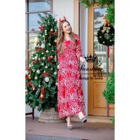 ราคา (m) เดรสยาว ลายหัวใจ มาพร้อมเข็ดขัด สีแดงสวยๆ งานป้าย lady sunshine (21295778963)