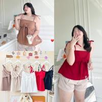 ราคา เสื้อสายเดี่ยวสาวอวบผูกโบว์ด้านหน้า โบว์ปรับผูกได้ตามตัว เซ็กซี่ ปนน่ารัก plussize สายเดี่ยวคนอวบ (23162035560)