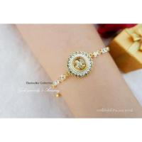 ราคา สร้อยข้อมือกังหันล้อมนพเก้า ประดับเพชร CZ สายรูด สร้อยข้อมือผู้หญิง กังหันแชกงหมิว (1871886975)