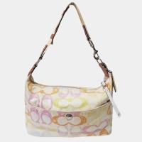 ราคา กระเป๋า COACH HAMPTONS MULTI-COLOR SCRIBBLE TAN LEATHER ทรงสะพายข้าง (12186117457)