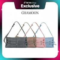 ราคา CHAMOON รุ่น Cm5804 กระเป๋าสะพายไหล่ สะพายข้าง สะพายได้2แบบ หนังเดนิม Ac3 (43319700362)