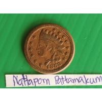 ราคา USA 1 Cent Civil War Token- Army & Navy ปี 1863 (22435019562)