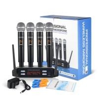 ราคา ไมโครโฟนไร้สาย,ไมค์ ลอย ไร้ สาย,ไมค์ร้องเพลง,ไมค์คาราโอเกะ,uhf 6004 (ไมค์ลอยไร้สายแท้ 4 ตัว) wireless microphone (43302440761)