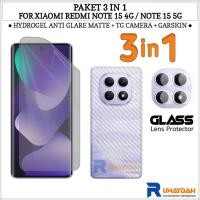 ราคา 3in1 Anti-Scratch Hydrogel Xiaomi Redmi Note 15 4G Note 15 5G ป้องกันหน้าจอคลุมทั้งหมดแพคเกจ (53655920675)