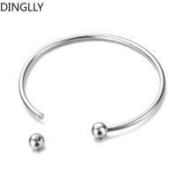 ราคา Dinglly สร้อยข้อมือ สีเงิน สร้อยข้อมือเปิด กําไลข้อมือ สีทอง (16792909675)