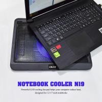 ราคา Oker พัดลมระบายความร้อน รุ่น N19 พัดลมทรงประสิทธิภาพช่วยระบายความร้อนได้อย่างดี พร้อมไฟ LED สีฟ้า (18678067140)