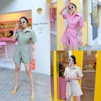ราคา จั้มสูทขาสั้น สีพาสเทล งานน่ารักนางแบบใส่งานจริงถ่าย (3315476009)