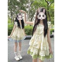 ราคา [ใหม่!] ชุด Onz Elfe ลายดอกไม้ด้านบน กับกระโปรงลูกไม้เอวสูง สไตล์หวานสำหรับฤดูร้อน (41928533950)