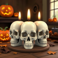 ราคา แม่พิมพ์ซิลิโคนหัวกะโหลกสามมิติสําหรับวันฮาโลวีน - แผ่นซิลิโคนสําหรับทําเทียนอโรมาเธอราพี, เครื่องประดับสยองขวัญแฮนด์เมด, ไอเดียของขวัญสุดสร้างสรรค์ (58153127553)