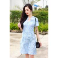 ราคา เดรสแขนสั้นคอวี (1473172556)