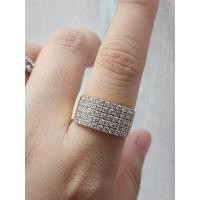 ราคา ใหม่ แหวนเพชรแท้ 5 แถวหน้ากว้าง (23586582722)