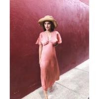 ราคา เดรสผ้าซาติน สีส้มอิฐ เดรสยาว เดรสไปงานแต่งงาน (40856211546)