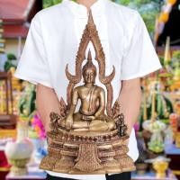 ราคา พระพุทธชินราช พิมพ์ใหญ่ฐานสูง (กว้าง9นิ้ว สูง12นิ้ว)เนื้อทองเหลืองผิวมันปู เป็นพิมพ์หน้านางสุโขทัยลักษณะงดงามมาก B (17982011355)