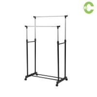 ราคา ราวแขวนเสื้อผ้า ราวตากผ้า Clothes rack บาร์คู่ บาร์เดี่ยว มีล้อ ปรับระดับได้ Simple Living (22628372797)