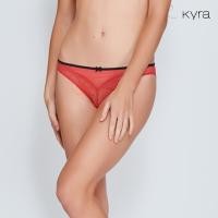 ราคา Kyra ในเครือ Playboy - KKU687-8 กกน.เอวต่ำ ซีทรู แต่งลูกไม้ด้านหน้าเป็นประกาย ใส่สบาย สีแดง (23676074114)
