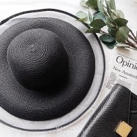 ราคา H49(Black): Carnaby Wide Brim Hat หมวกสานปีกกว้างสีดำ (2553247708)