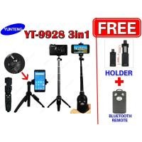 ราคา YUNTENG YT-9928 ไม้เซลฟี่ขาตั้งกล้องตั้งโต๊ะขนาดเล็ก 2-in-1 พร้อมที่วางโทรศัพท์ (23943394403)