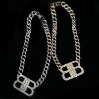 ราคา Balenciaga2024 ยุโรปและอเมริกา Heavy Industry High-end เพชร-encrusted Cuban Chain Double B Letter จ (27962662742)