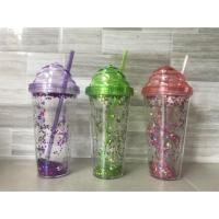 ราคา แก้วน้ำพลาสติกสองชั้นลายกากเพชร พร้อมหลอดดูด ขนาด 450 ml. (2715812955)
