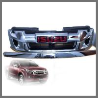 ราคา จัดส่งไว หน้ากระจัง ISUZU DMAX ปี 2012 - 2015 ชุบโครเมี่ยม พร้อม+logoสีแดง+ คิ้วฝากระโปรง (20894202581)