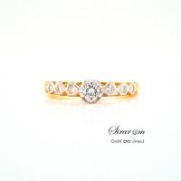 ราคา แหวนเพชรแท้ เพชรแท้รวม 0.18Cts.งานทองแท้90% มีใบรับประกันทางร้านทุกชิ้น (5857339263)