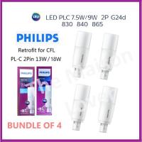 ราคา Bundle 4 Philips LED PL-C PLC G24D 7.5W 9W MyCare ชุดติดตั้งเพิ่มเติมแนวตั้ง PLC สําหรับ 13W 18W เรืองแสง (46253384652)