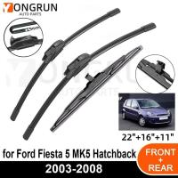 ราคา 3PCS รถ Wiper สําหรับ Ford Fiesta 5 MK5 Hatchback 2003-2008 ด้านหน้าด้านหลังกระจกกระจกใบปัดน้ําฝนยางอุปกรณ์เสริม (48253499873)