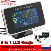 ราคา 3 In 1 LCD Car Digital Oil Pressure Gauge Voltmeter Water Temp meter 1/8 NPT Oil Pressure sensor + (40278506386)