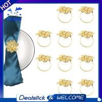 ราคา 10ชิ้นดอกไม้ออกแบบแหวนผ้าเช็ดปากโลหะทองผ้าเช็ดปากหัวเข็มขัดผ้าเช็ดปากผู้ถือแหวนโรงแรมร้านอาหารงานแต่งงานตะวันตกอาหารค่ําตกแต่งโต๊ะ (49505000703)
