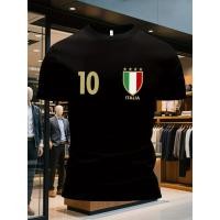 ราคา เสื้อยืดฟุตบอลทีมชาติอิตาลีสำหรับผู้ชาย - หมายเลข 10 สัญลักษณ์ธงชาติอิตาลี & สหพันธ์ฟุตบอลอิตาลี L (44804726450)
