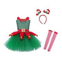 ราคา Sn-3 ชิ้นสาวคริสต์มาส Elf Fairy คอสเพลย์เครื่องแต่งกายแขนกุด Cami Dess Tutu ชุดลายถุงน่องและ Santa Claus ผม Hoop ชุด (29608747676)