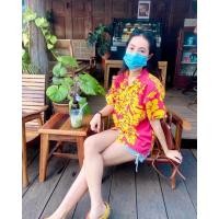 ราคา เสื้อฮาวายลายดอกสีแดง (20447342310)