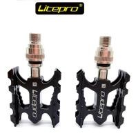 ราคา Litepro เหยียบจักรยานพับ Quick Release Quick Release เท้าเหยียบจักรยาน MTB 412 451 DAHON SP8 สําหรับ FNHON Blown อลูมิเนียม Quick Release Ultra-light Pedals จักรยานอะไหล่ (43907528785)