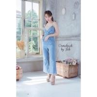 ราคา จั้มสูทขายาวยีนส์ ผูกเชือกที่ไหล่ (14808323795)