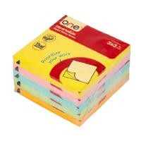 ราคา ONE กระดาษโน้ต รุ่น O7676P-A คละสี พาสเทล ขนาด 3x3 นิ้ว (แพ็ค 5 เล่ม) (12148503611)