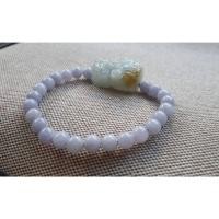ราคา J284 สร้อยข้อมือหยกม่วง ปี่เซียะ หยกขาวแซมน้ำผึ้ง (25766340833)