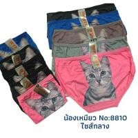 ราคา กางเกงในลายแมว น่ารัก ผ้าดี 10 ตัว (11310656299)