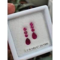 ราคา พลอยทับทิมสยาม หรือทับทิมไทย สีแดงอมชมพู จัดเซตสำหรับทำต่างหู/แหวน (26963496295)