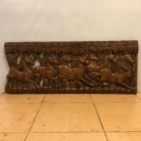 ราคา แผ่นไม้แกะสลัก ไม้สัก แกะสลัก รูปม้า ม้ามงคล 8 ตัว ขนาด 35x90 cm.ประดับตกแต่งผนัง งานฝีมือ (มี 2 แบบให้เลือก) (23153962317)