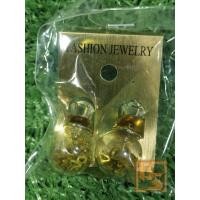 ราคา ต่างหู ต่างหูสตั๊ค Stud Earring ต่างหูแฟชั่น ต่างหูแก้ว หัวใจ สีเหลือง (8949334495)