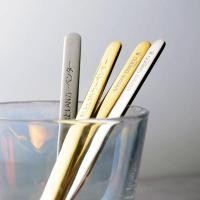 ราคา Gold Coffee Stirrer Stainless Steel Creative Coffee Spoon Mix Cocktail Stirring Sticks For Wedding Party Bar Manual Mixi (29008188939)