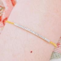 ราคา [ พร้อมส่ง ] สร้อยข้อมือเพชรแท้ ทองคำแท้18K (ทอง75.0%) เพชรแท้น้ำ100 เบลเยี่ยมคัต [18KPB527] (26226343549)