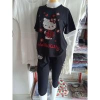 ราคา ชุดเซ็ทเสื้อ + กางเกงสีดำ ลายคิตตี้ (24423762742)