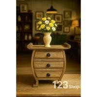 ราคา ตู้หัวเตียงไม้สักแท้ ทรงโอ่ง วินเทจ 3ลิ้นชัก (57x50x33cm)ตู้ข้างเตียง ประณีต สีเสี้ยน แข็งแรงทนทาน (27109081296)